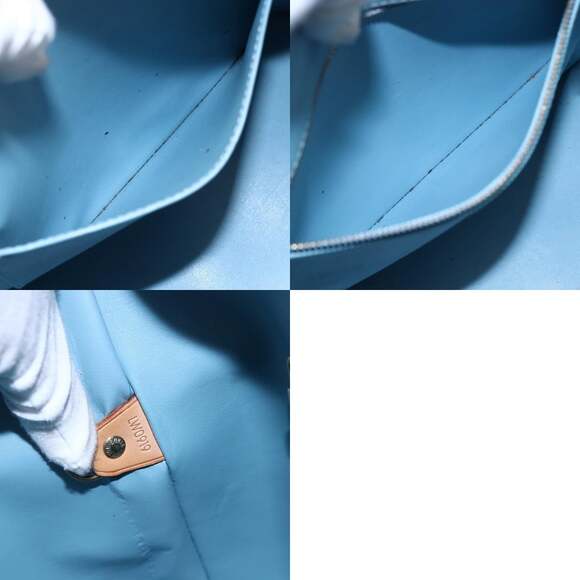 LOUIS VUITTON Monogram Vernis Houston Hand Bag Baby Blue M91005 - Picture 12 of 12
